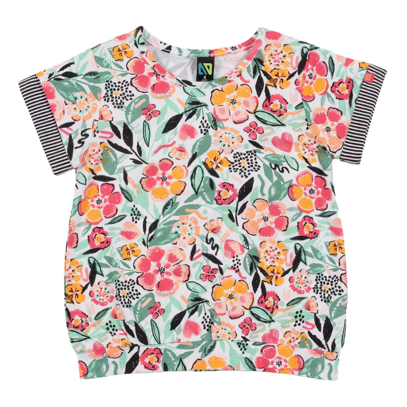 NANO - Picnic Flowers T-Shirt/Printed jersey T-shirt -Crewneck -Short sleeves  Fabric: 95% Cotton / 5% Elastane