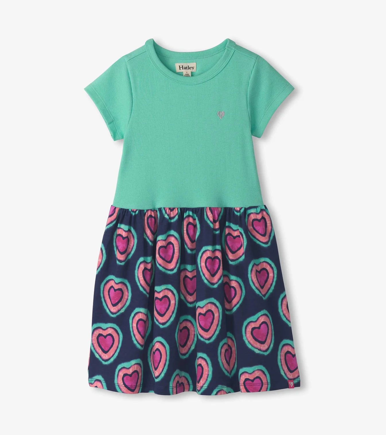 Hatley - Mixed Fabric Dress - Glowing Hearts