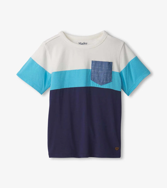 Hatley - Colour Block Bamboo Tee - Patriot Blue