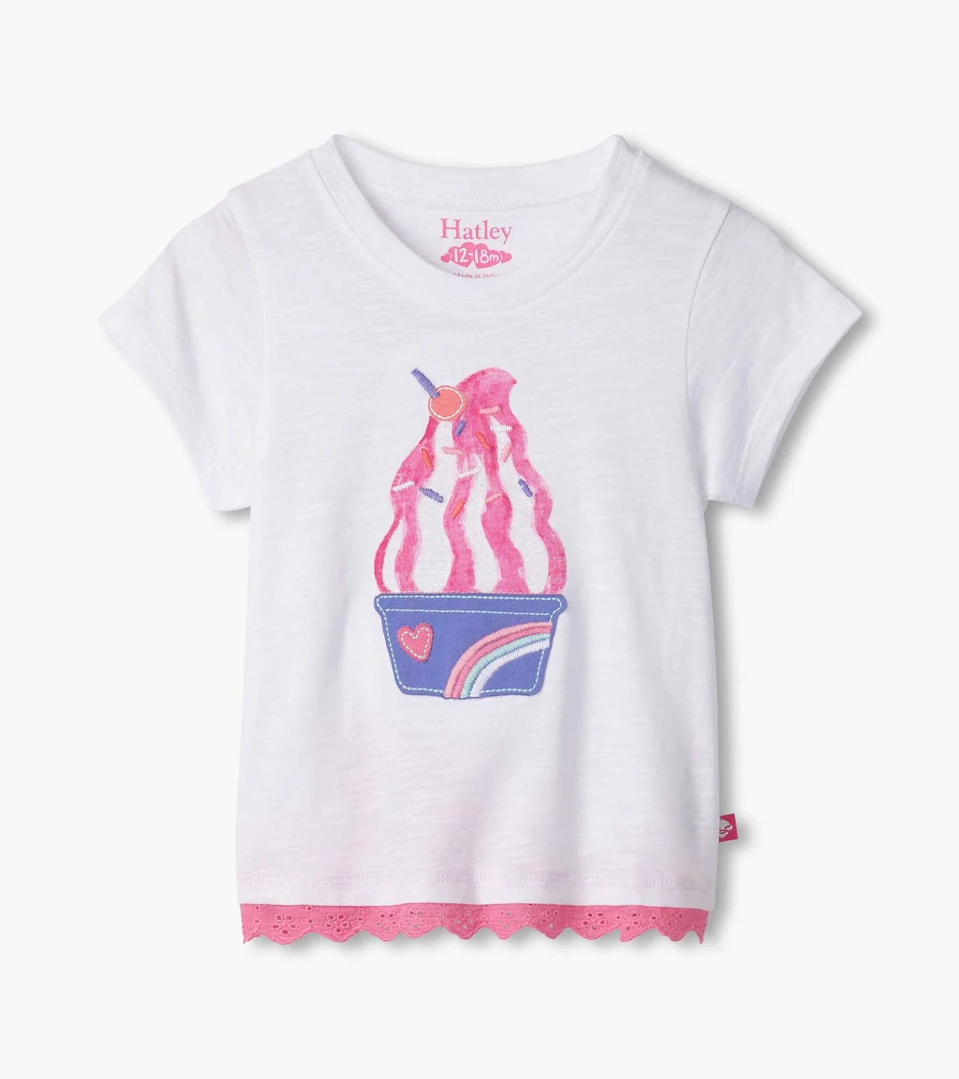 Hatley - Eyelet Trim Tee - Ice Cream Sundae