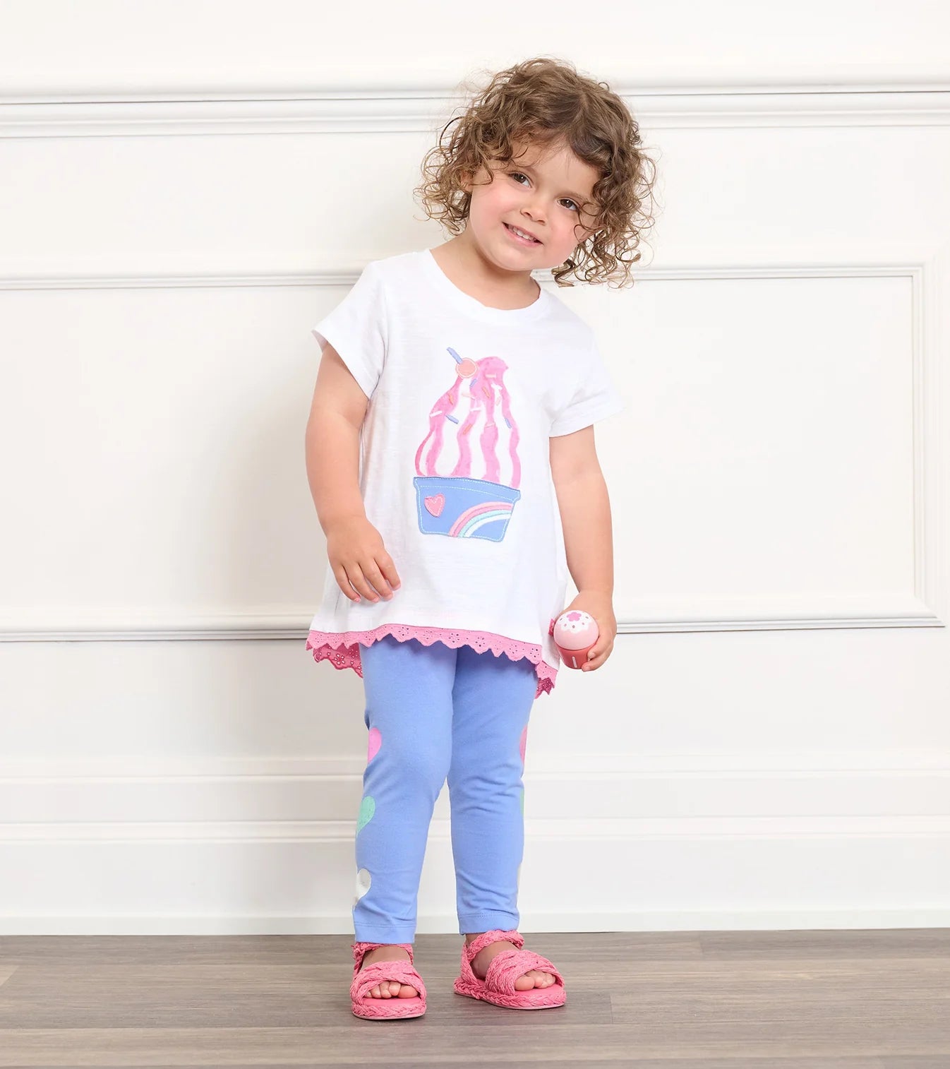 Hatley - Eyelet Trim Tee - Ice Cream Sundae