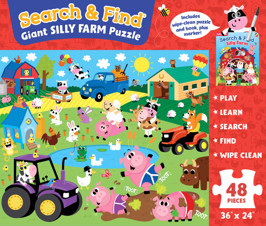 Search & Find Giant Silly Farm 48-Piece Jigsaw Puzzle