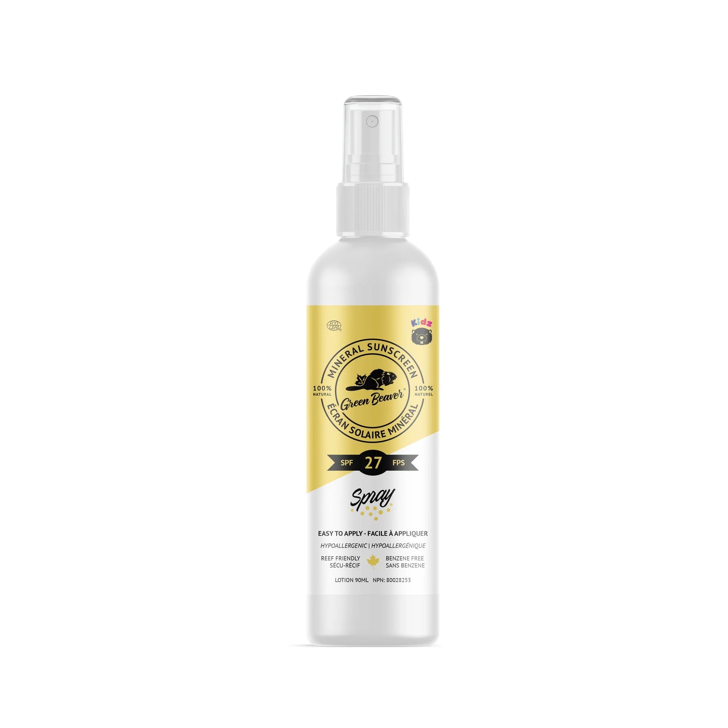 Green Beaver - Mineral Sunscreen SPF 27 Spray - Kids