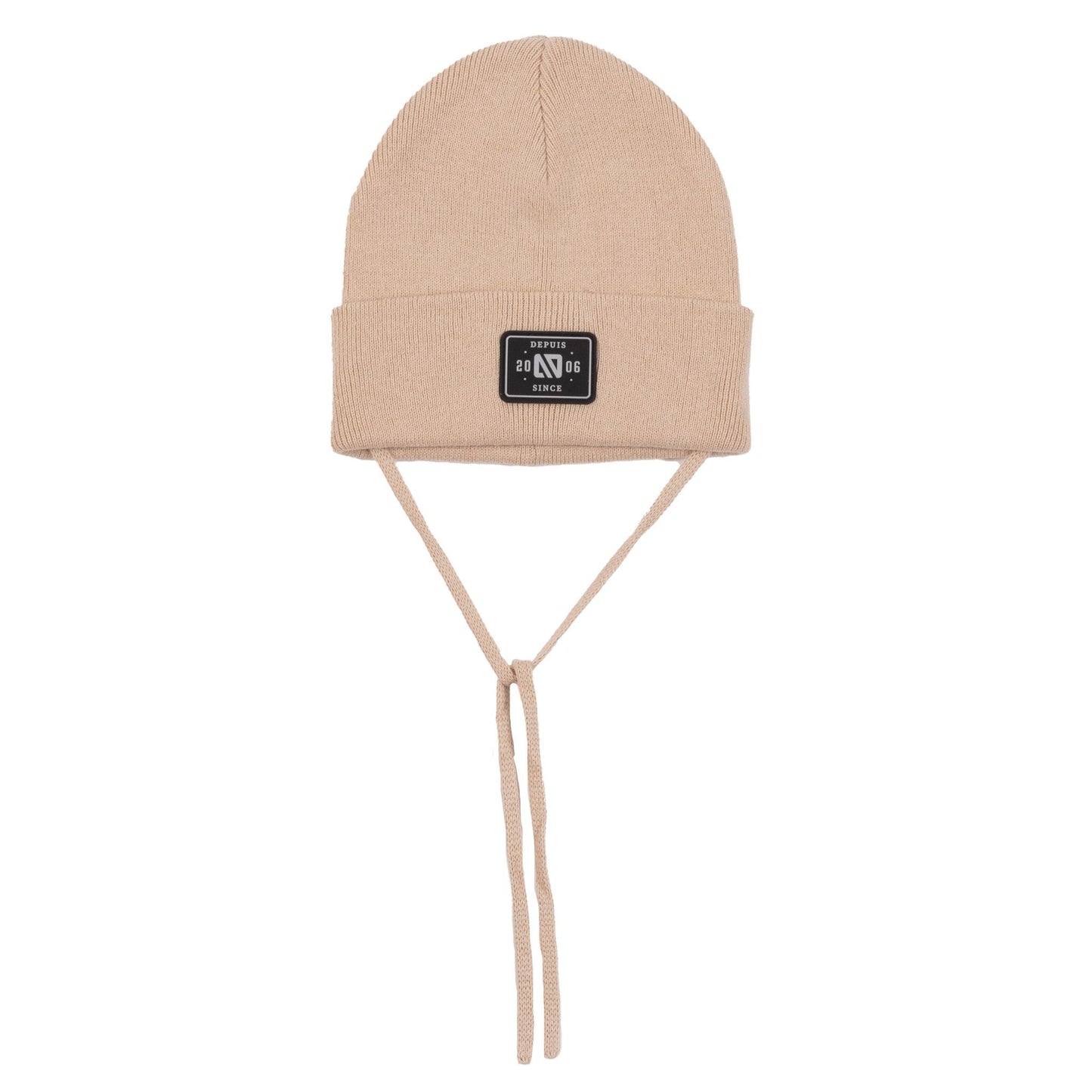 Nano -  Knitted Hat with Strings - Beige