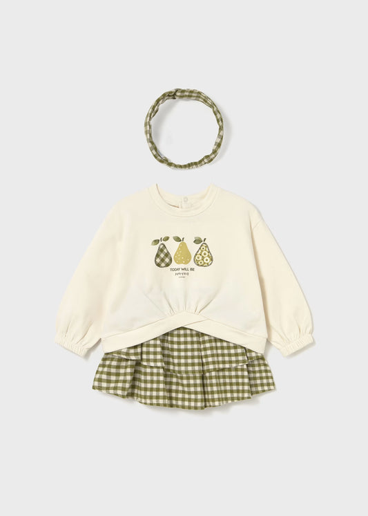 Mayoral - 2 pce Skirt Set with Headband - Bayleaf