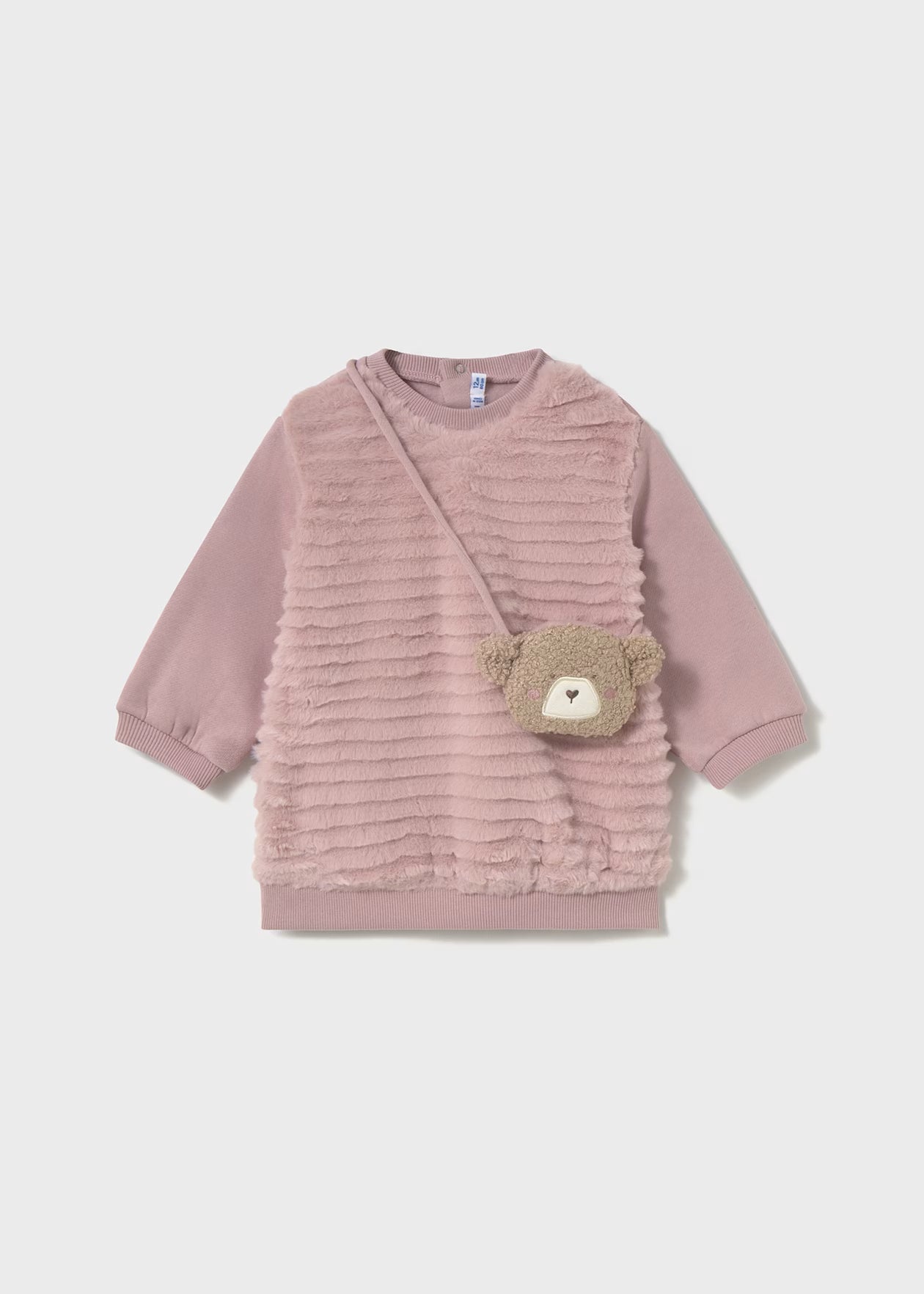 Mayoral - Dress with Teddy Bear Purse - Crystal
