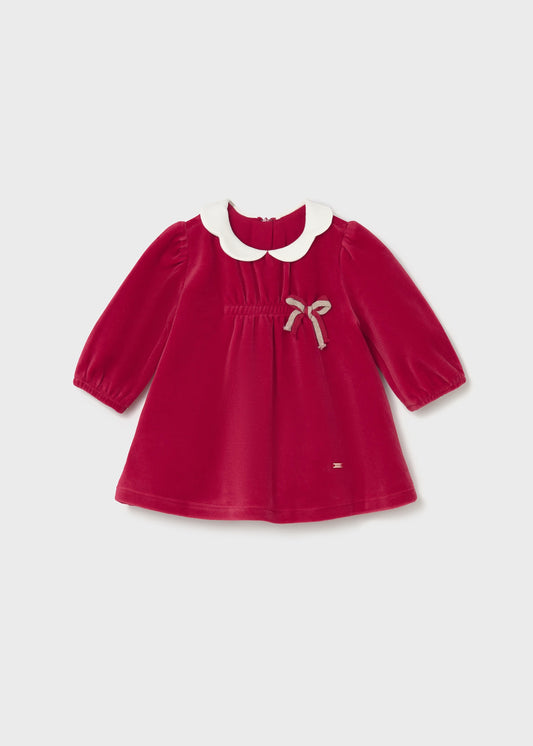 Mayoral - Velour Dress - Cherry