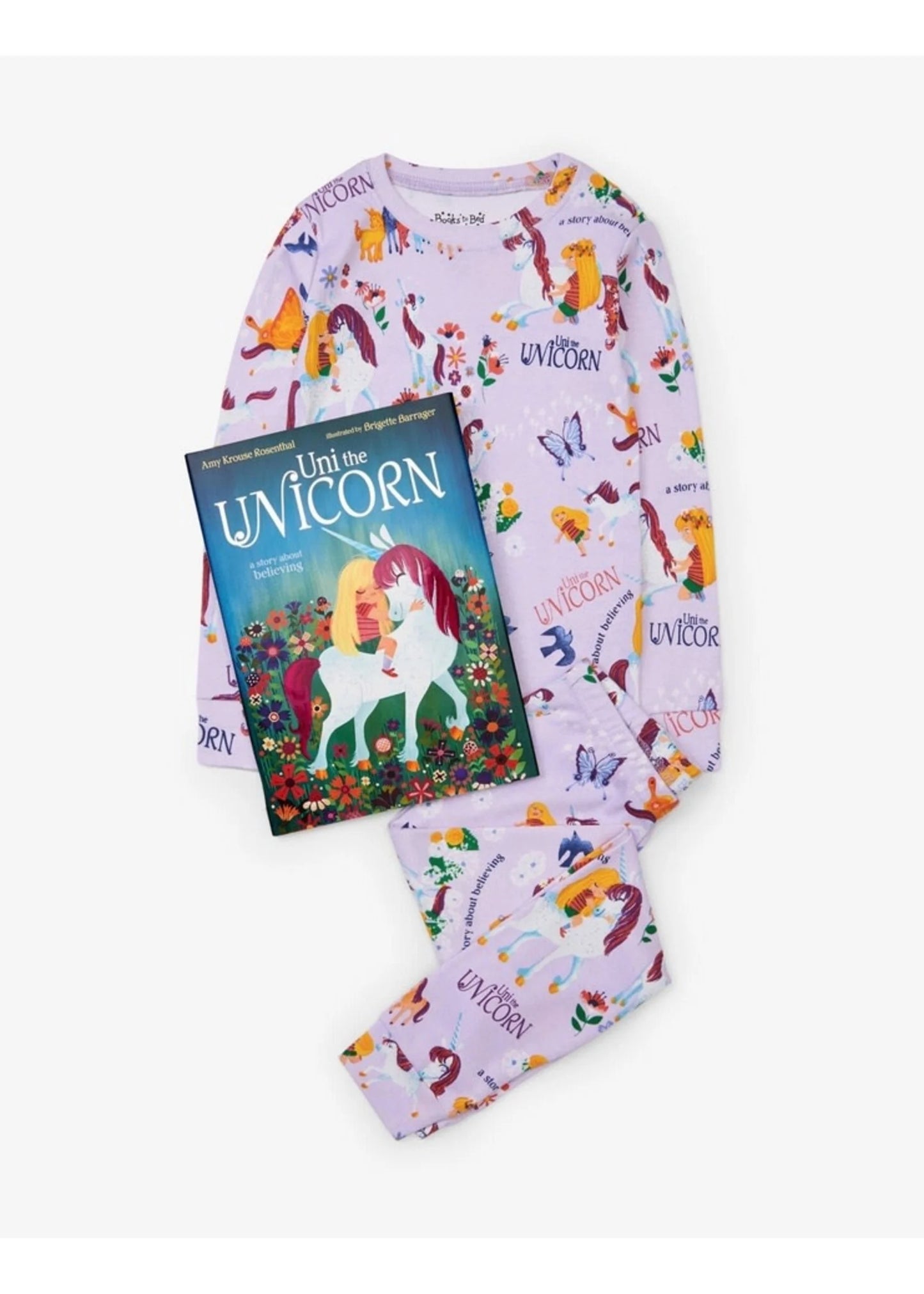 Books To Bed - Uni the Unicorn 2pce Pajama Set with Book