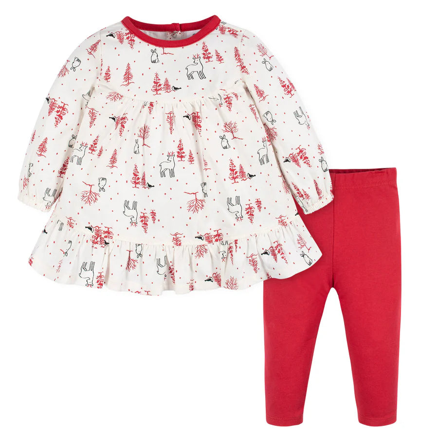 Gerber - Dress with Legging Set - Winter Scene