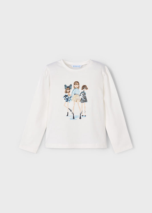 Mayoral - Long Sleeve T-Shirt - Cream