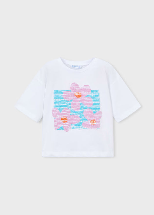 Mayoral - Drop Shoulder T-shirt - White Lilac