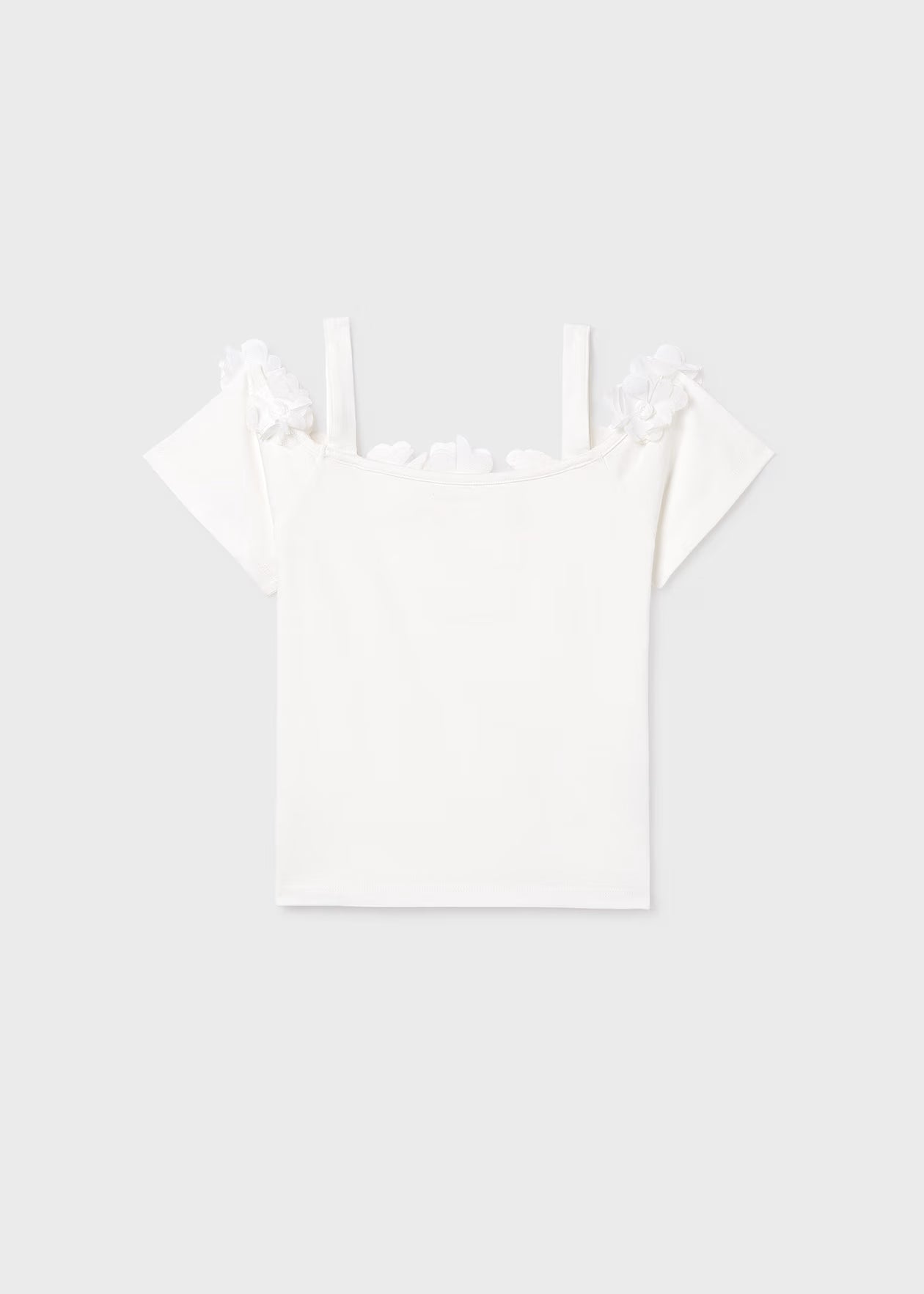 Mayoral - Flower Applique T-shirt - Natural
