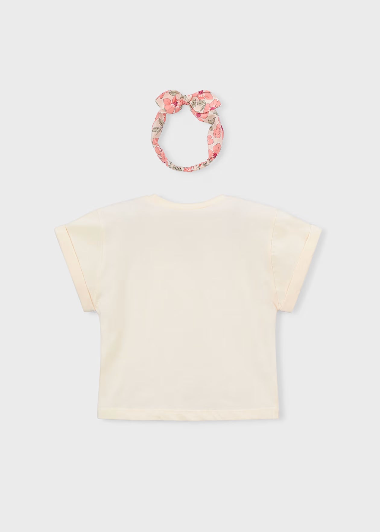Mayoral - Graphic T-shirt with Hair Tie - Chickpea