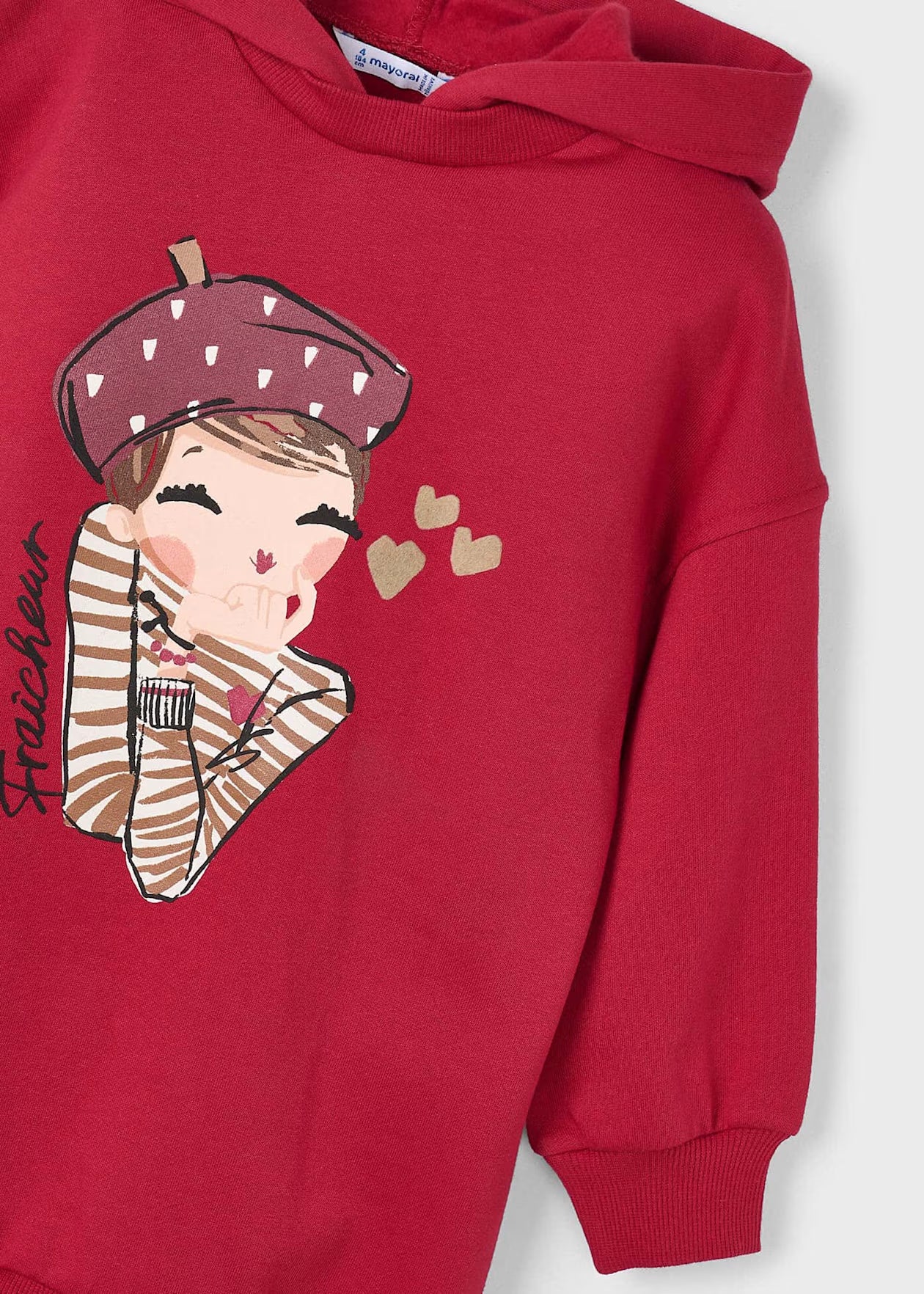 Mayoral - Long Sleeve Hooded Dress - Red