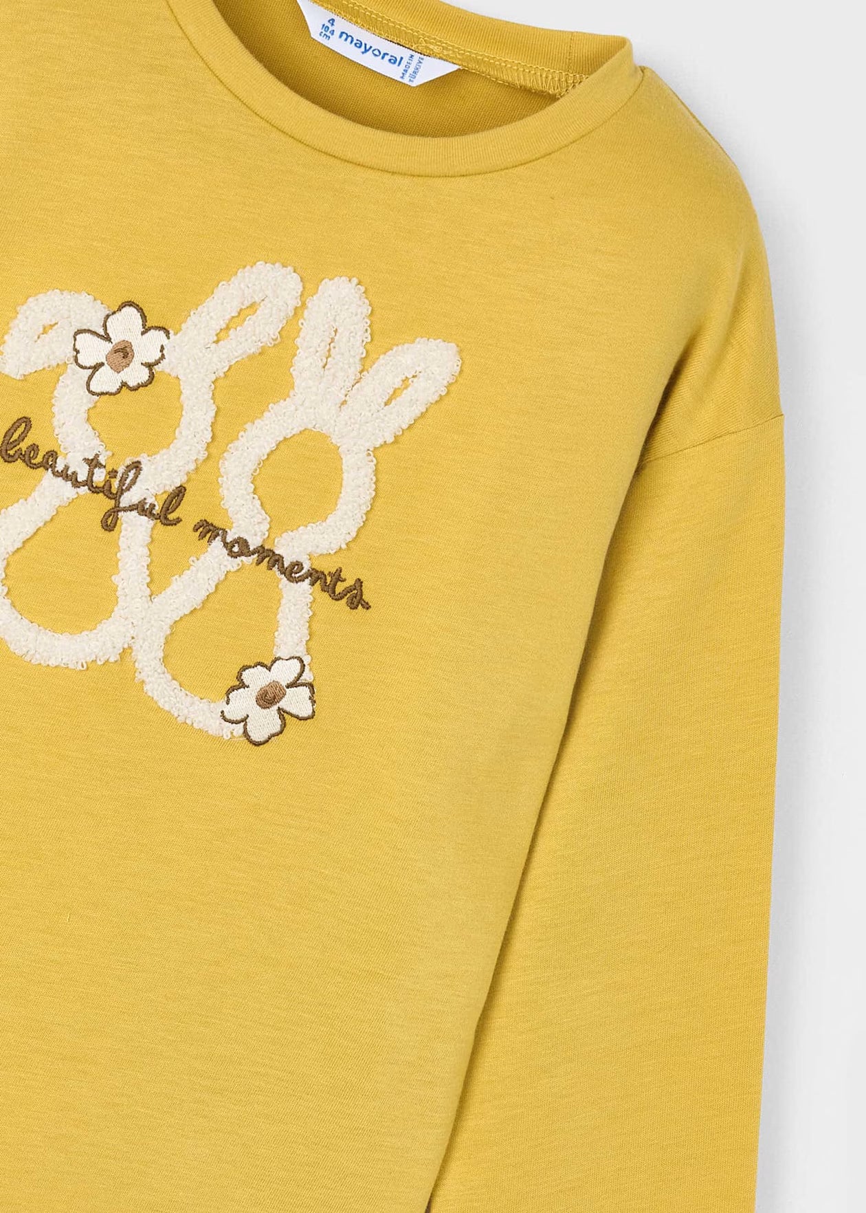 Mayoral - Long Sleeve T-Shirt and Velvet Leggings with Print - Mustard