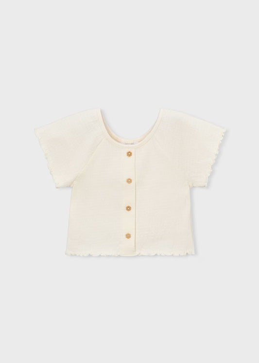 Mayoral - Ruffled T-Shirt - Bone