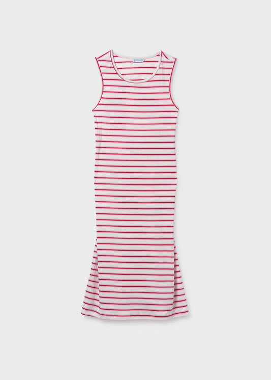 Mayoral - Stripped Dress - Cherry White