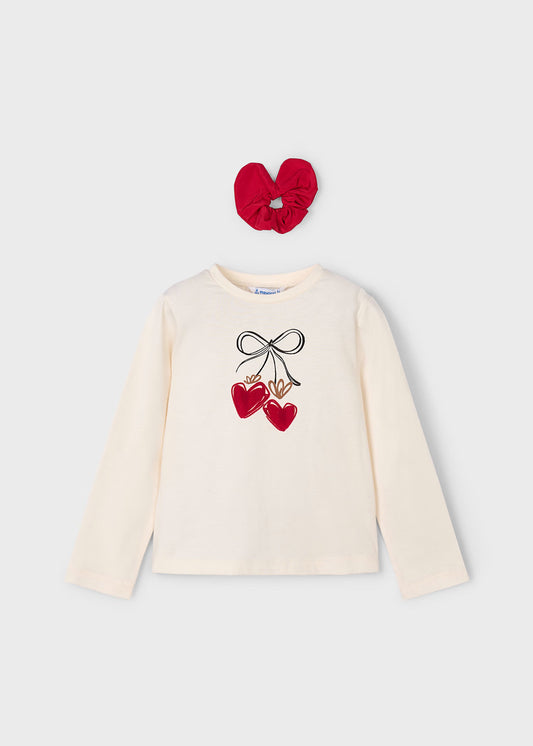 Mayoral - Long Sleeve T-Shirt with Scrunchie - Macchiato