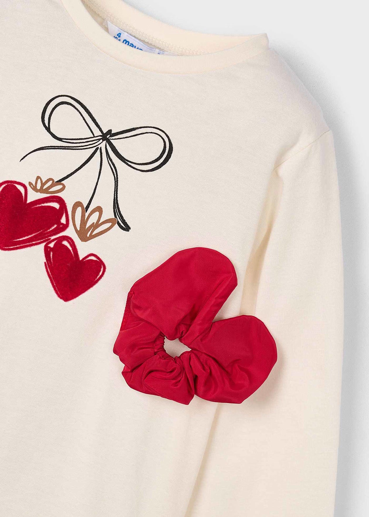 Mayoral - Long Sleeve T-Shirt with Scrunchie - Macchiato