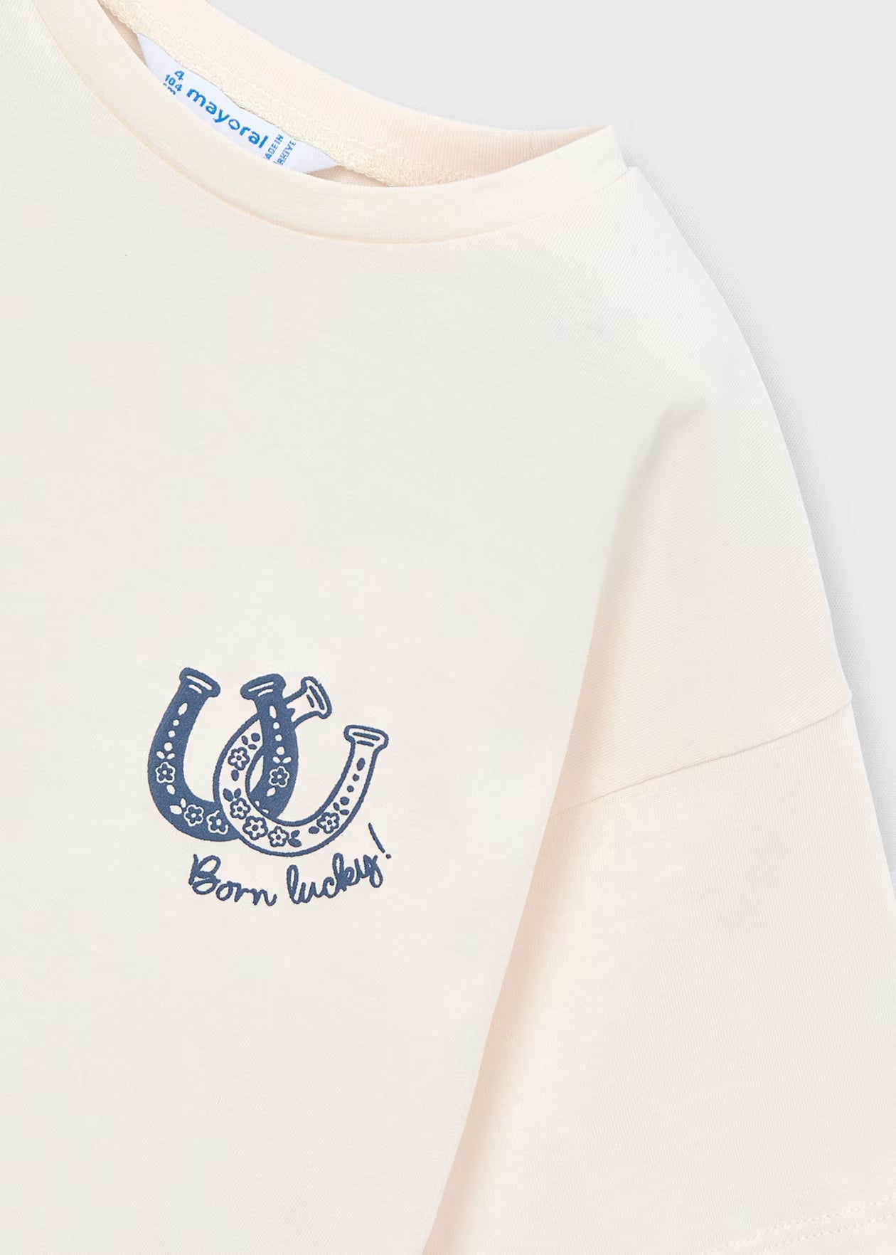 Mayoral - T-shirt with Printed Neck Scarf - Sky Bone