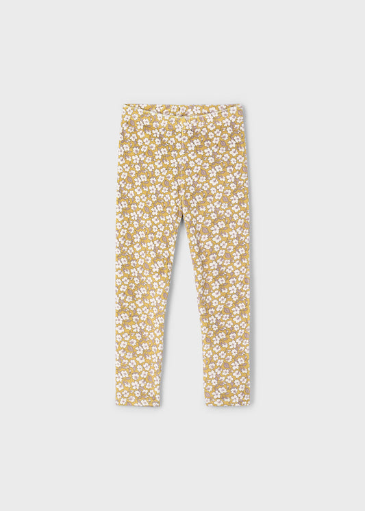Mayoral - Velvet Leggings with Print - Mustard
