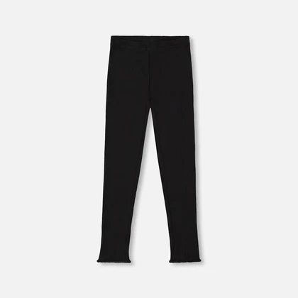 Deux Par Deux - Rib Leggings Black/Leggings côtelés noir