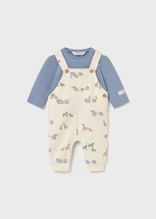 Mayoral - 2 pc Dungaree Set - Blue Bell
