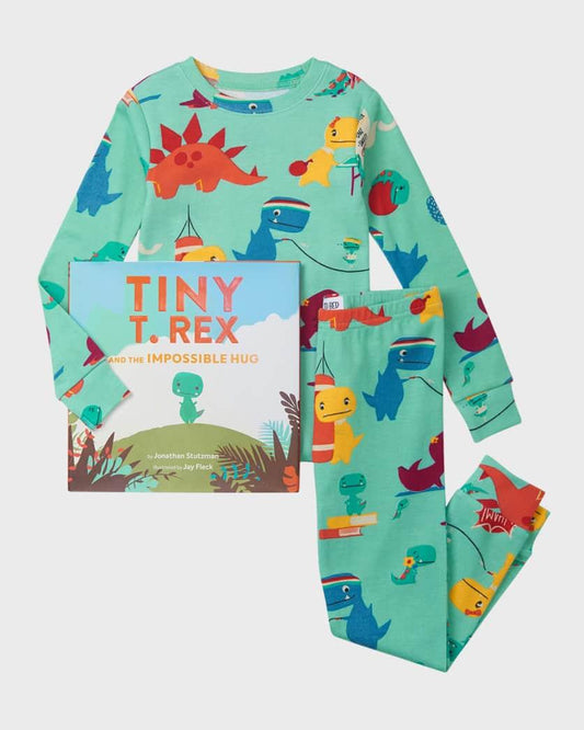 Books To Bed - Tiny T. Rex and the Impossible Hug 2pce Pajama Set with Book