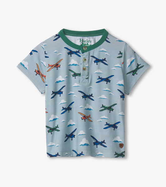Hatley - Bamboo Henley Tee - Airplanes