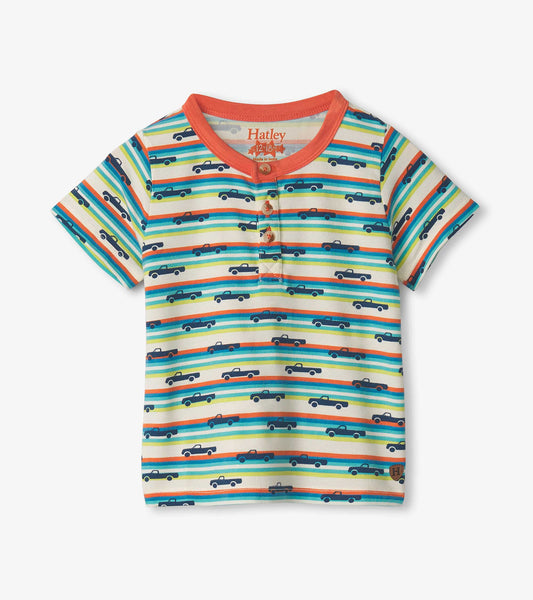 Hatley - Bamboo Henley Tee - Pickup Truck