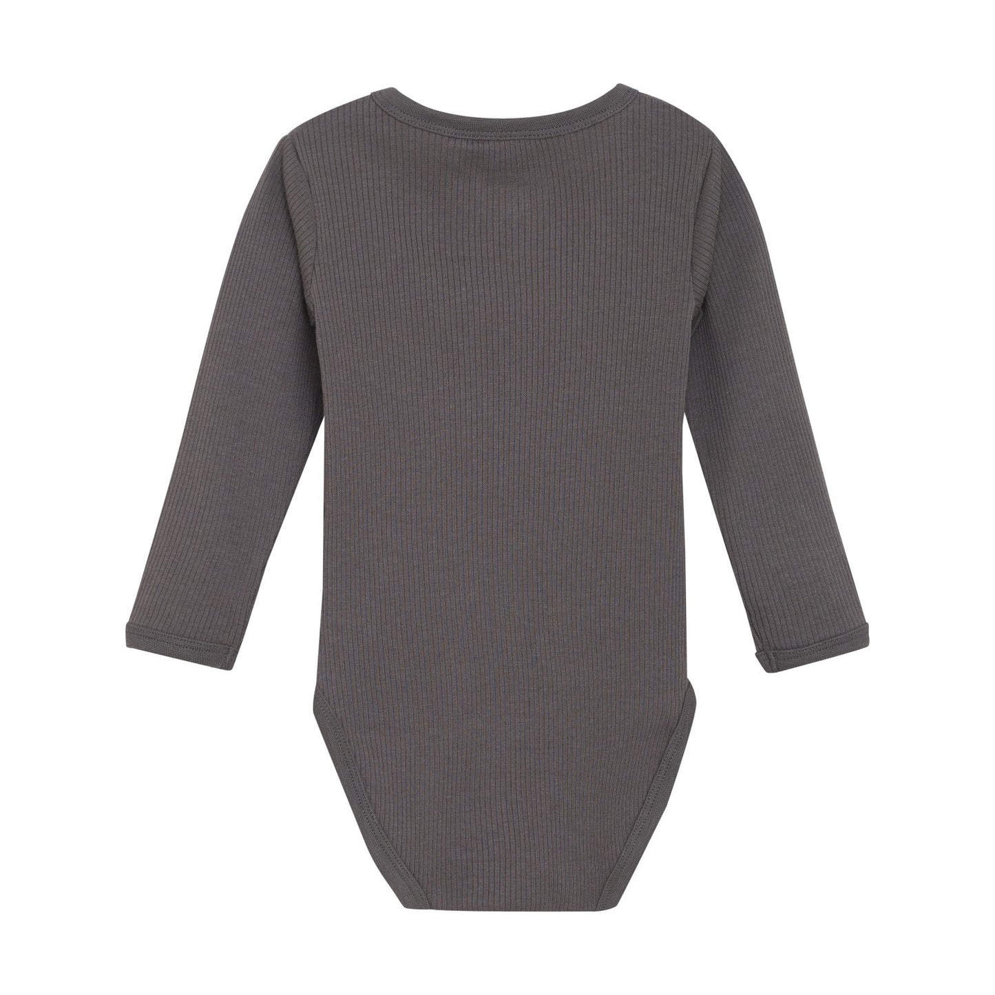 Minymo - Long Sleeve Rib Bodysuit - Dark Gull Grey