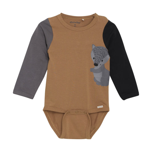 Minymo - Long Sleeve Bodysuit - Brown Sugar
