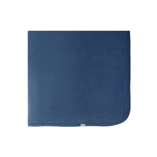 Coccoli - Dip Dye Bamboo Swaddle Blanket - Steel Blue Ombre