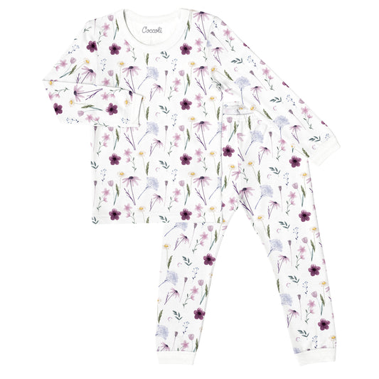 Coccoli Bamboo Pajamas - Floral on Cream