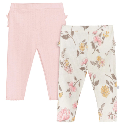 GERBER - 2-Pack Baby Girls Vintage Floral Pants